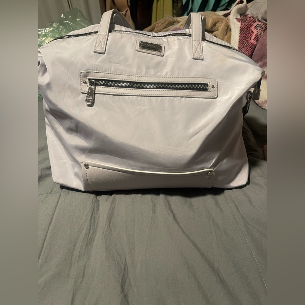 Light blue duffle bag